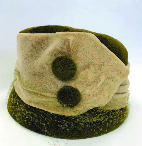 Velvet cloche worn by Eliza Sladden, one of the hats in the exhibition.