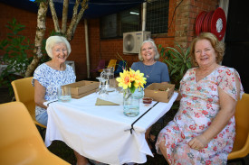 Senior citizens’ association members Jan Sheppard (left), Heather Banach and Nina Muller.