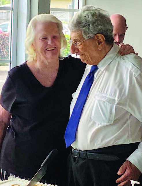 In the spotlight, nonagenarian, George Lisha with wife, Merlene