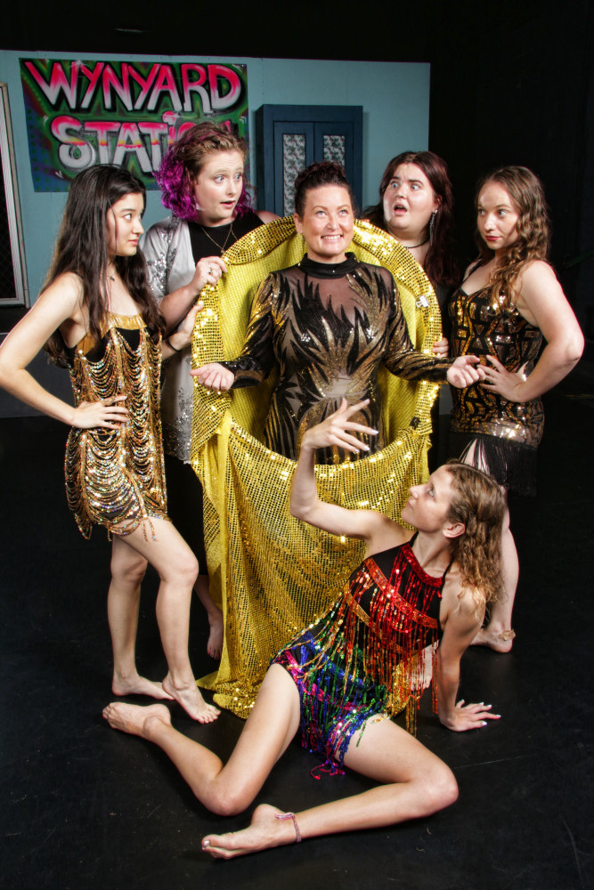 Girl in Tan Boots features an all-female cast. (Top left to right) Marina Palka, Lillie McNamara, Kelly Moran, Amber Grossman and Meg King. (Bottom) Eloise Baker.
