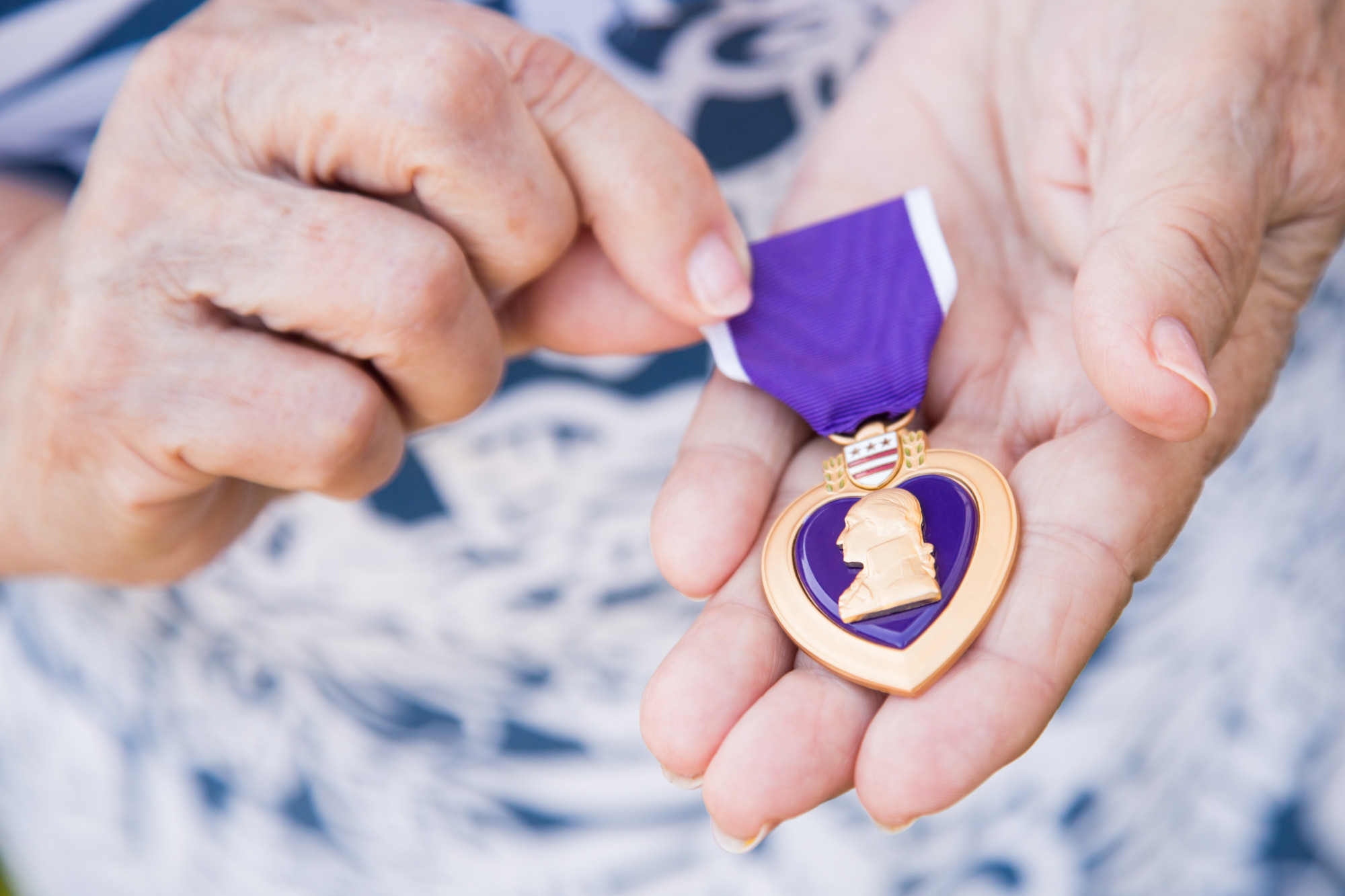 An unknown Purple Heart medal