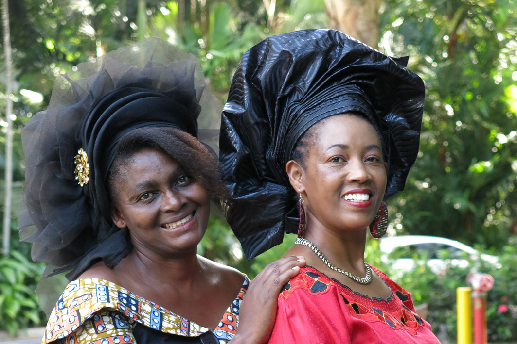 Cairns African Association women leader Josee Kalapata and president Anna Jones.
