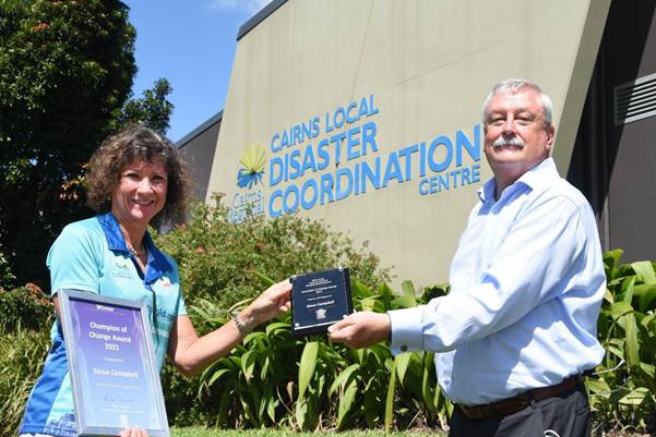 Council’s Disaster Resilience Officer Sioux Campbell was yesterday presented with her award by Inspector-General for Emergency Management, Alistair Dawson.