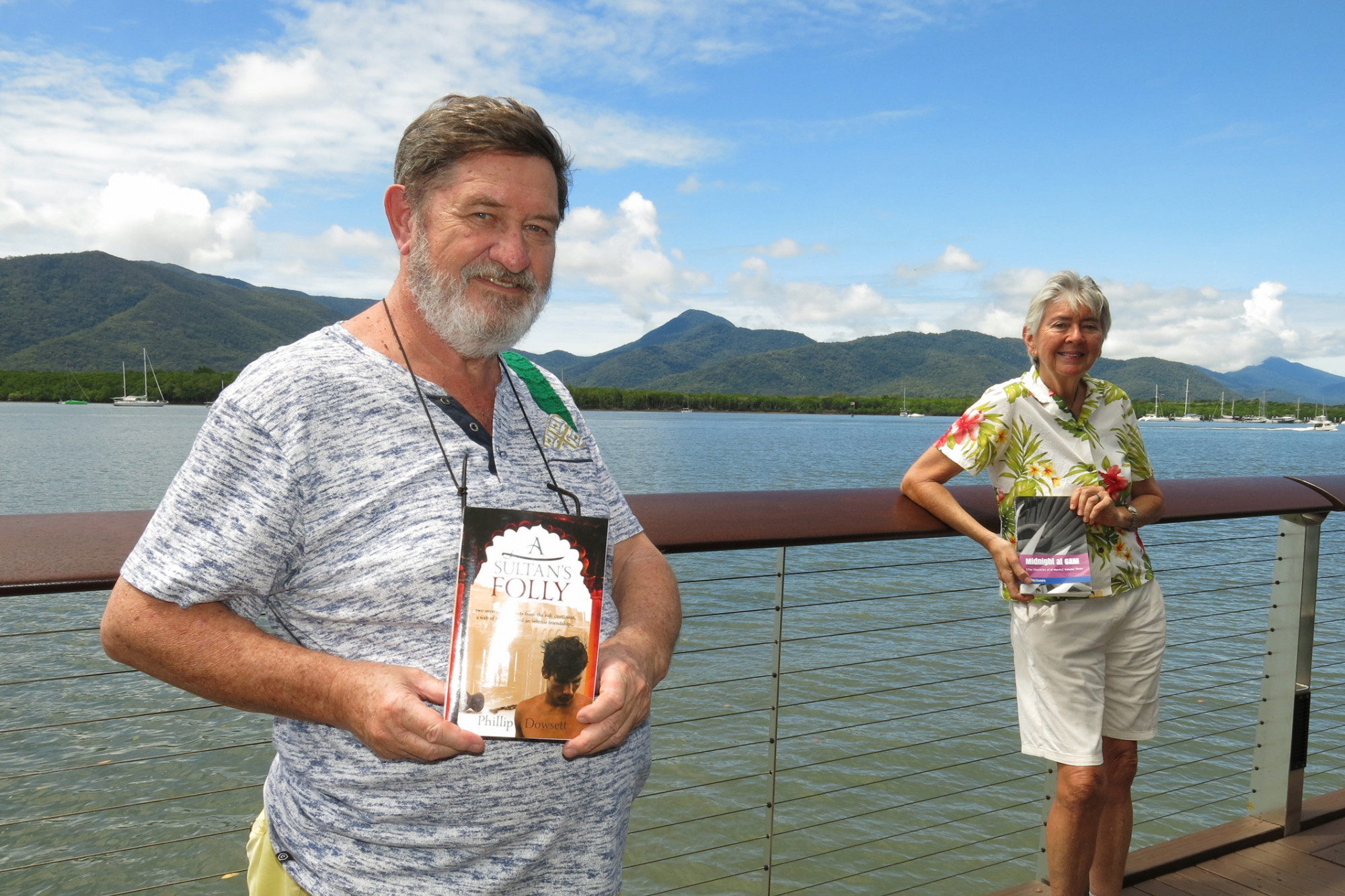 Phillip Dowsett and Jeanette McInnes with their recently published books. Photo: Tanya Murphy