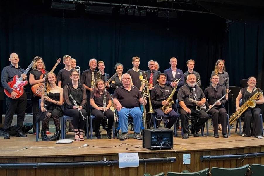 Innisfail Community Band Inc. on stage after last year’s performance directed by Lachlan McKenzie.