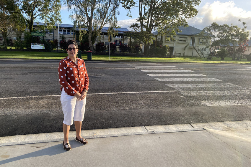 Councillor Teresa Millwood at the new path in Silkwood.