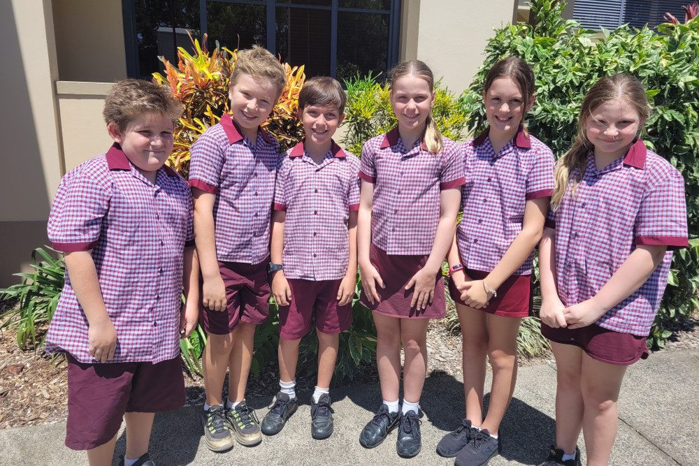 Pictured are the new leadership team at St Michael’s School (from left): Kailen Fourmile, Will Powell, Ashton Price, Hannah Ganley, Kaia Pritchard and Qina Van Den Bos.