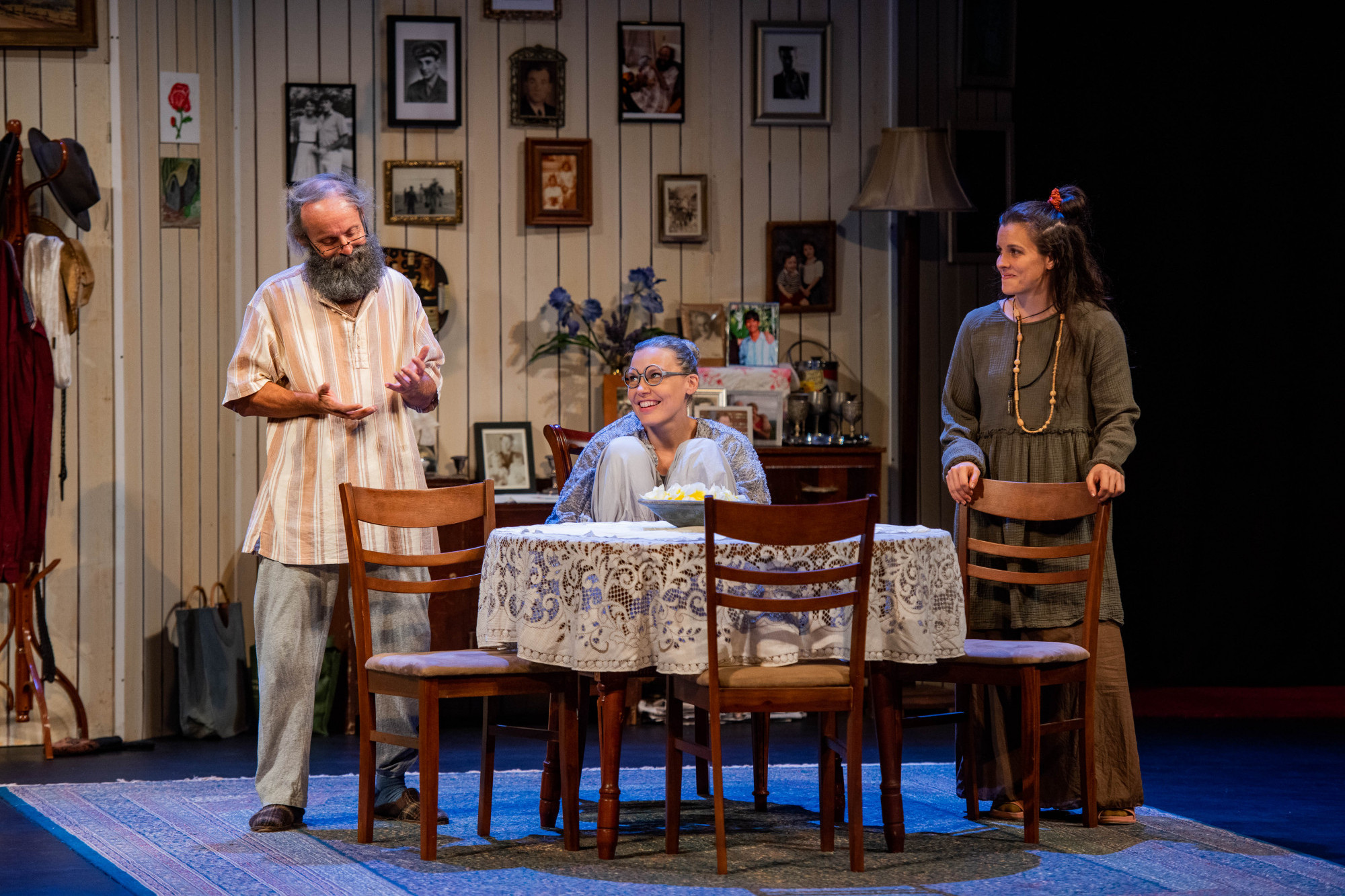 Andy Bramble as Jack, Andrea Allumay as Delores, and Liz Christensen as Bunny. PHOTO: Blueclick Photography