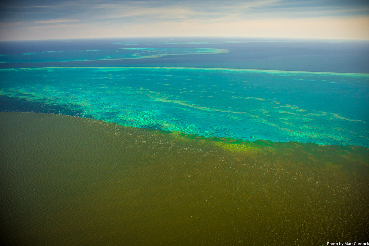 This Burdekin flood plume illustrates the impacts of poor water quality on the Reef. Photo by Matt Curnock.