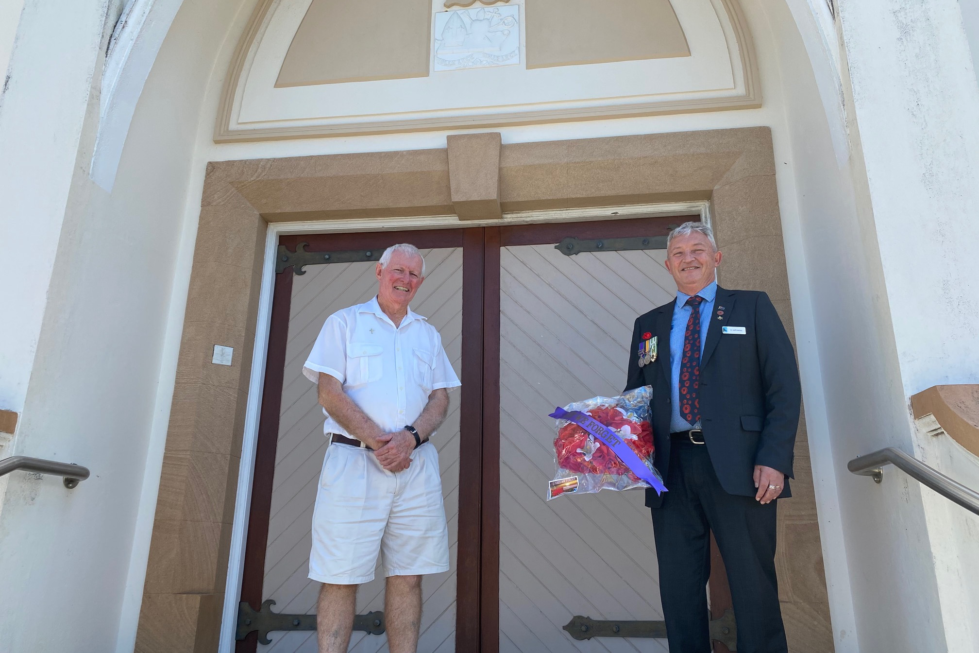 Father Crowley and Cassowary Coast Councillor Jeff Baines