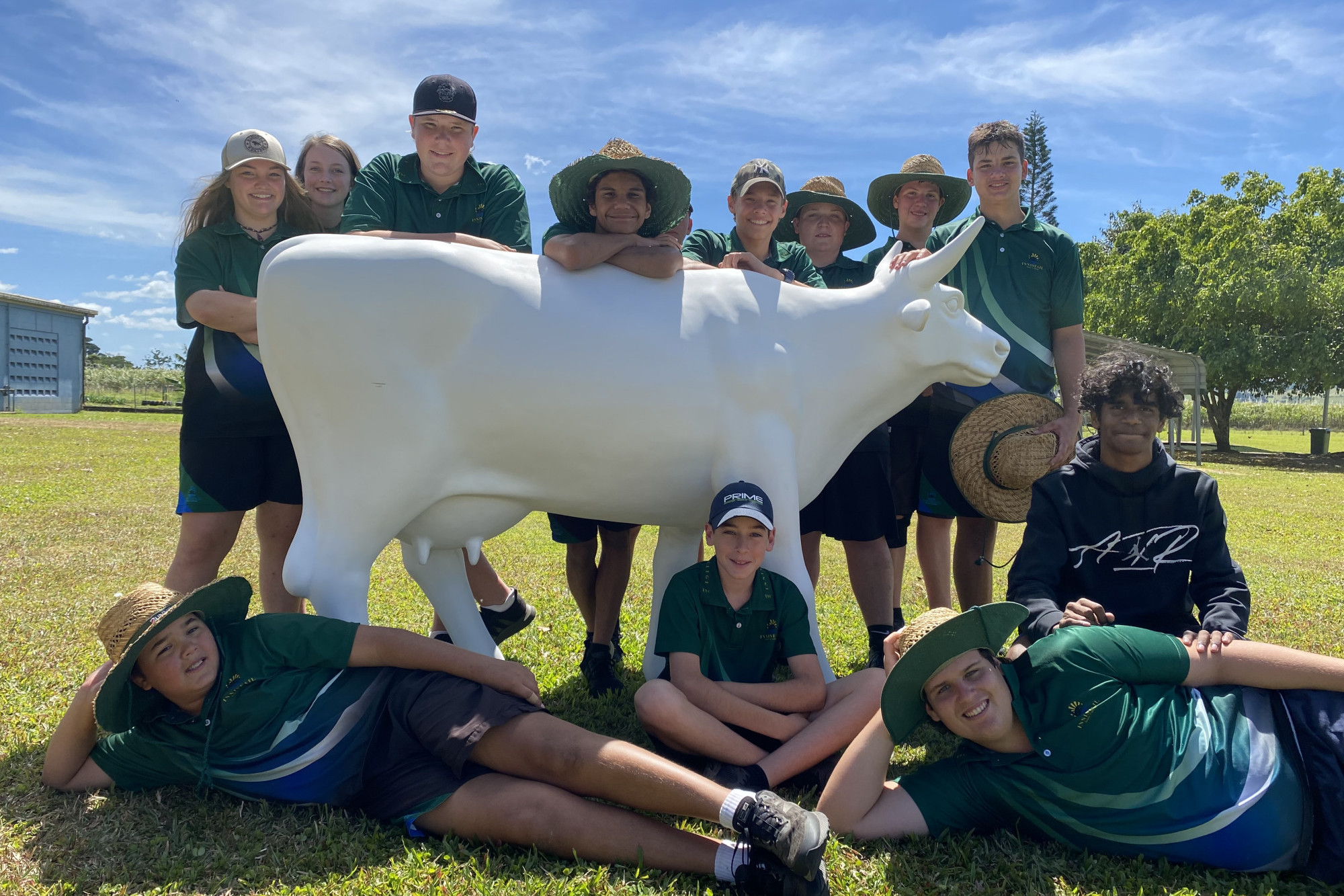 Innisfail State College students with Archibull