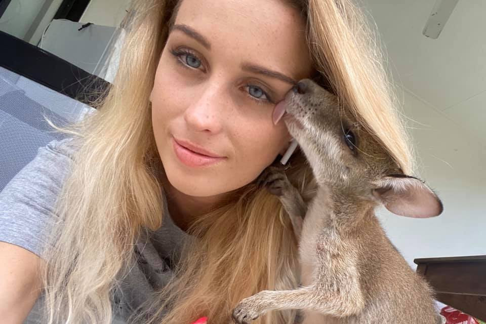 Shari Ager with one of her rescued wallabies