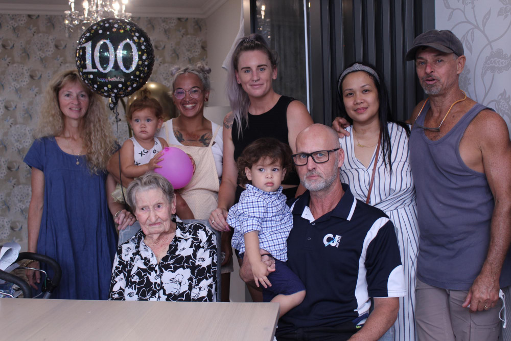 Centenarian May Johnson celebrates with her family