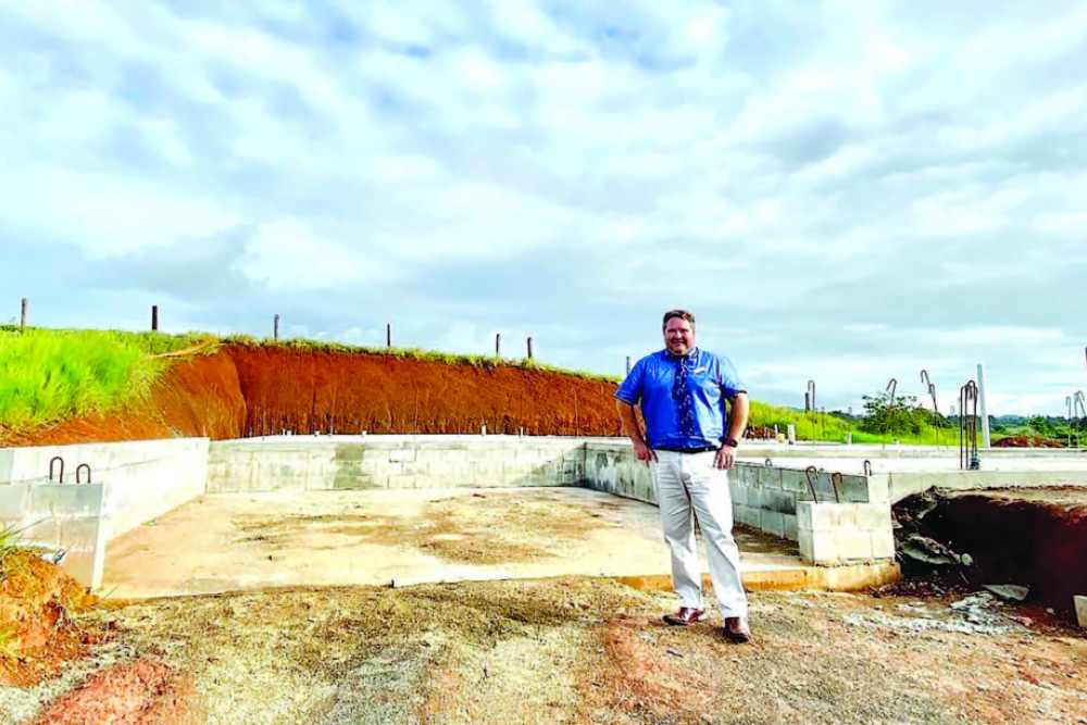 Councillor Nicholas Pervan on site of new construction