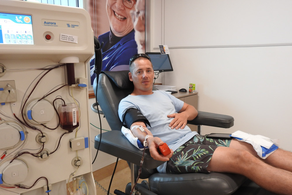 Dan Bywater at the Cairns Lifeblood Donor Centre, on Sheridan Street, North Cairns. PHOTO: Peter McCullagh