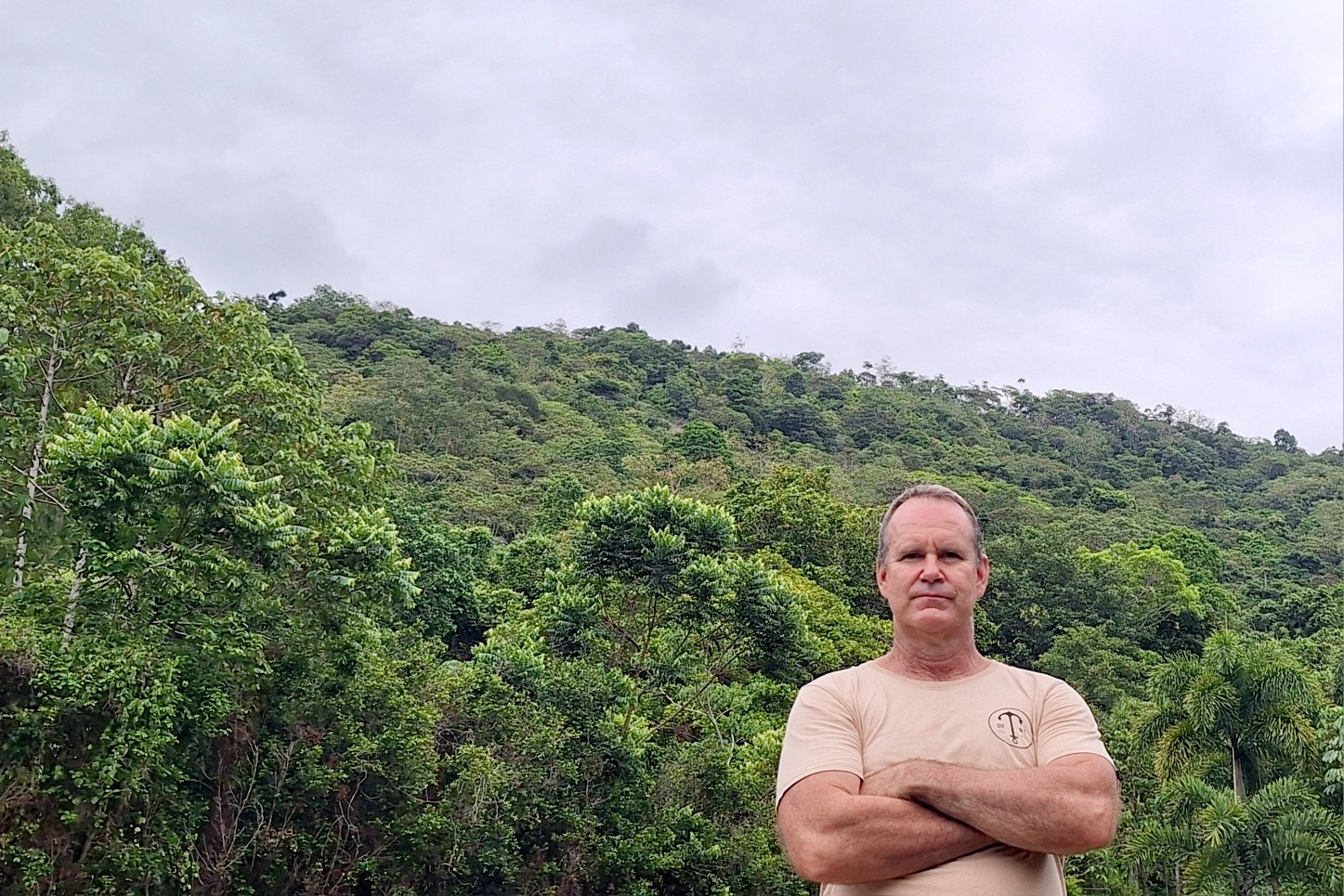 Long-time Redlynch Valley resident Gavin Parsons stands at his property, where quarry operations now dominate the hillside behind his home. Picture: Supplied