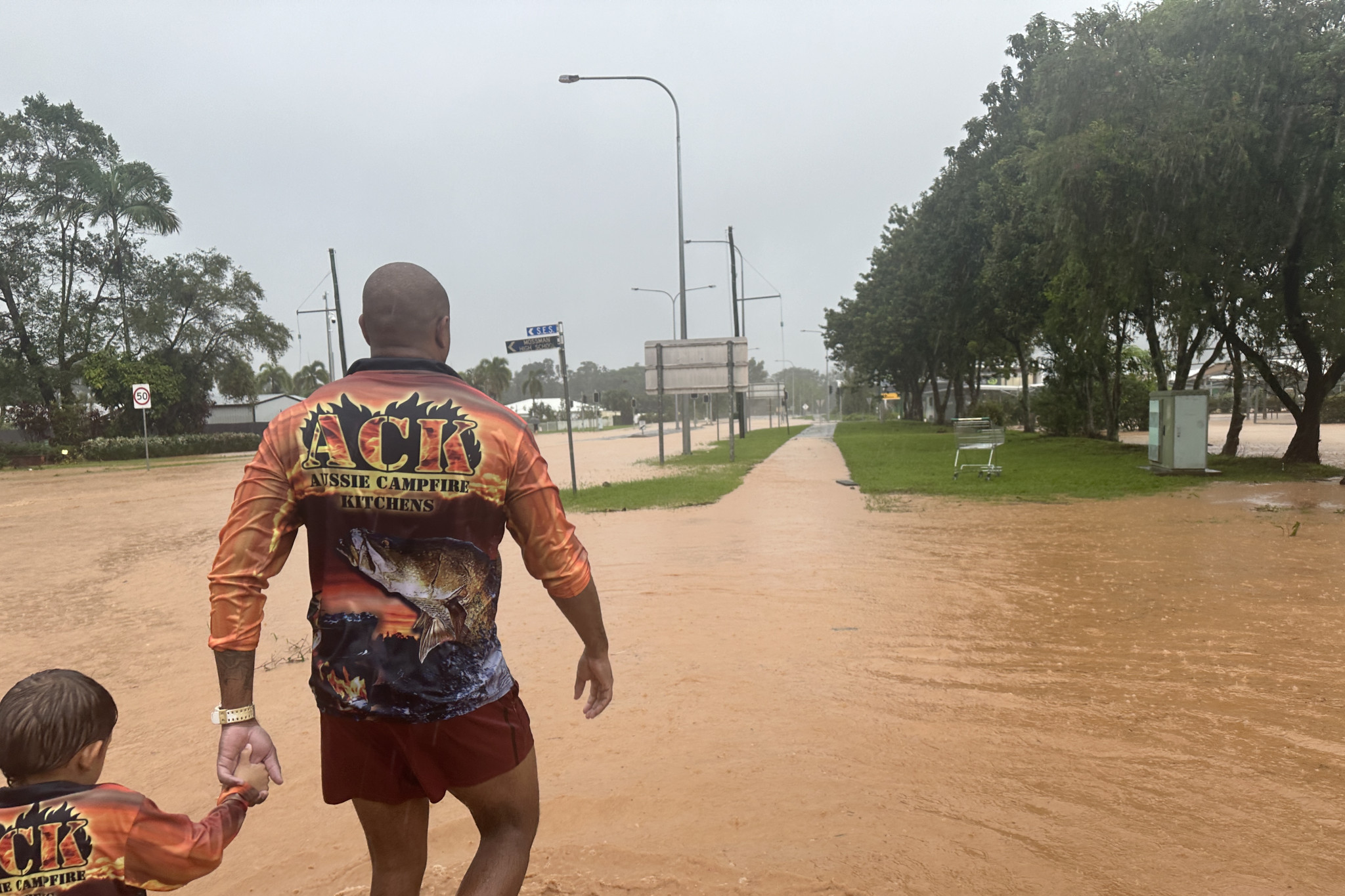 The flooded streets of Mossman after Cyclone Jasper. Picture: Harry Cobb Work continues rebuilding the Captain Cook Highway between Palm Cove and Port Douglas. Picture: DTMR