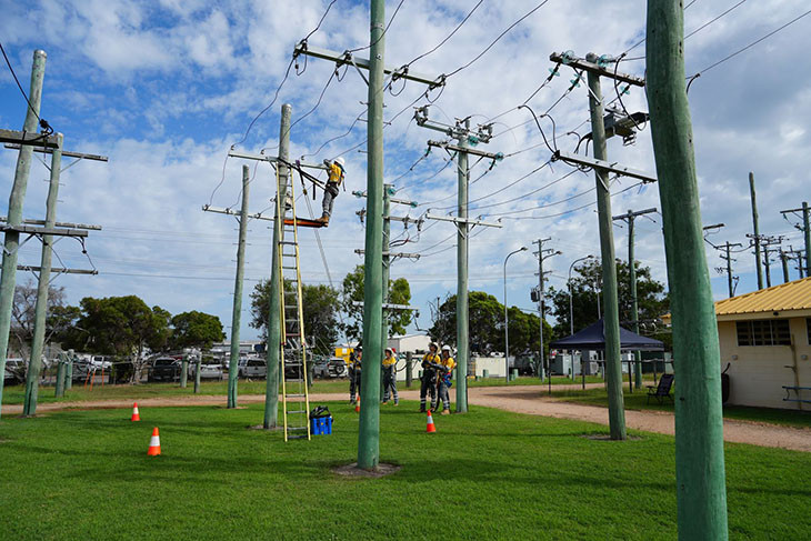 Ergon apprentices training at heights. Picture: Ergon