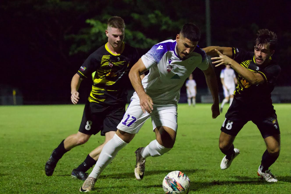 On-field action during the Marlin Coast Rangers versus Edge Hill United match last Saturday. Picture: Supplied