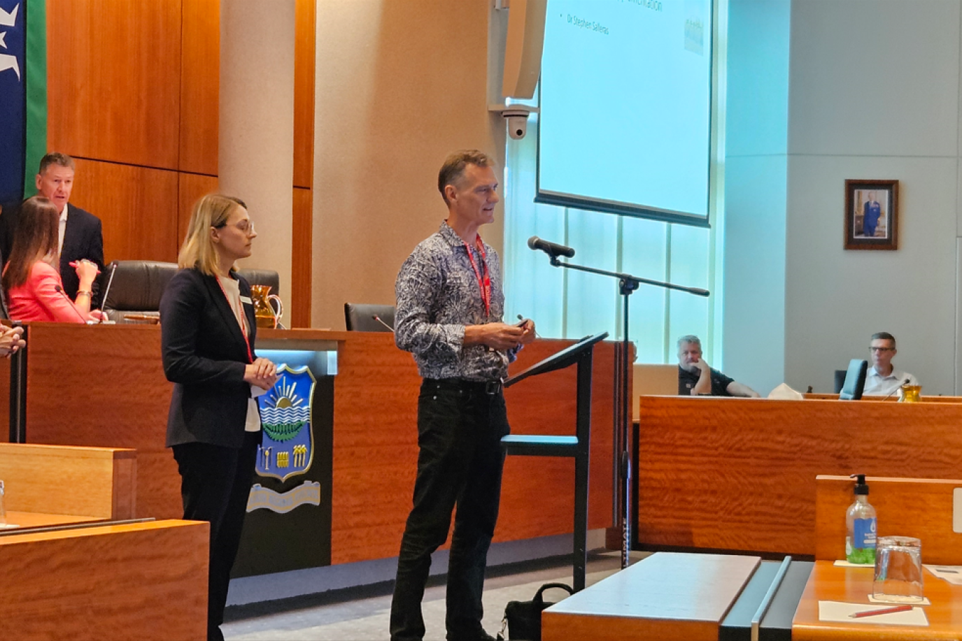 Representatives from the Cairns Group of GPs (from left) Dr Elizabeth Martin, Dr Lisa Fraser and Dr Stephen Salleras present their case for fluoridation at Wednesday’s Cairns Regional Council meeting. Picture: Nick Dalton