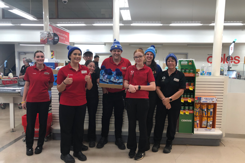 The Coles Innisfail team with the store manager Matthew Hammond (centre) have been working hard to set a new fundraising record for the Coles Big Freeze campaign for MND and become one of Queensland’s highest fundraising stores. PICTURE: supplied