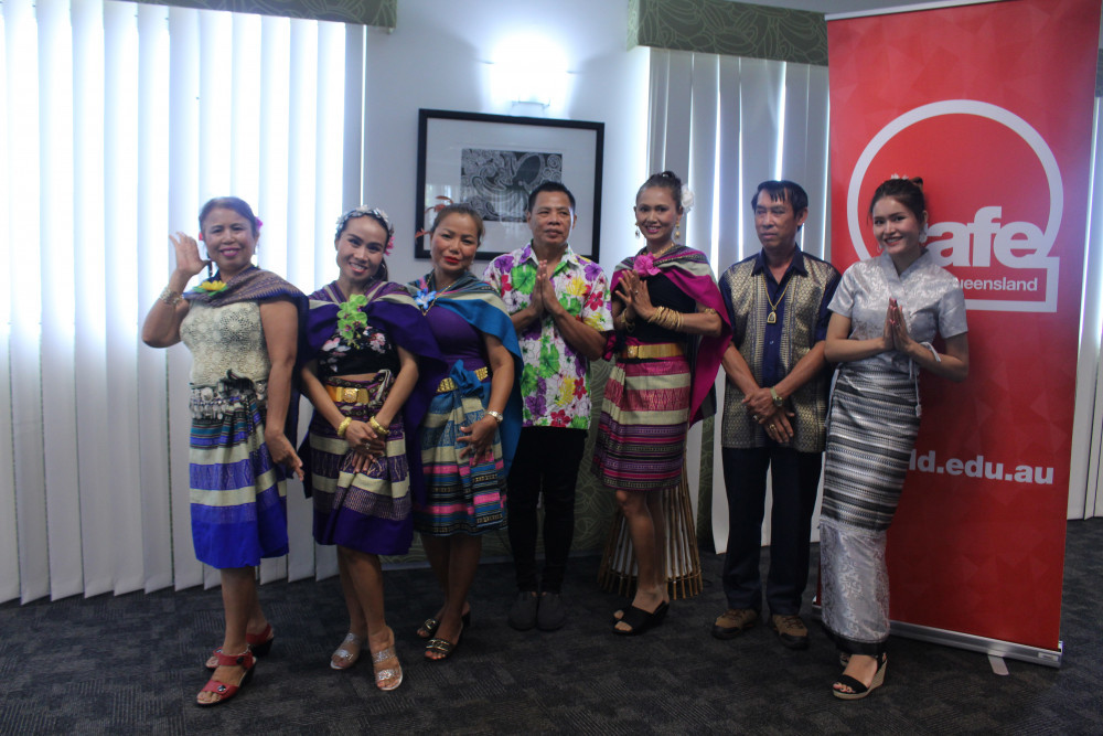 (L-R) TAFE students from Thailand Mayom Pardoen, Tip Nantana, Rampai Harrison, Sombat Chantao, Goy Watson, Duant, Kesa Vongvene