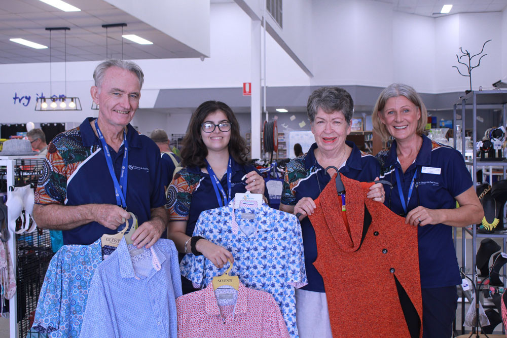 (L-R) Vinnies Volunteers Shawn Penverthy, Kristy Fava, Lesley Smyth and Store Manager Toni Robson are urging Cairns residents to clean out their closets for the New Year