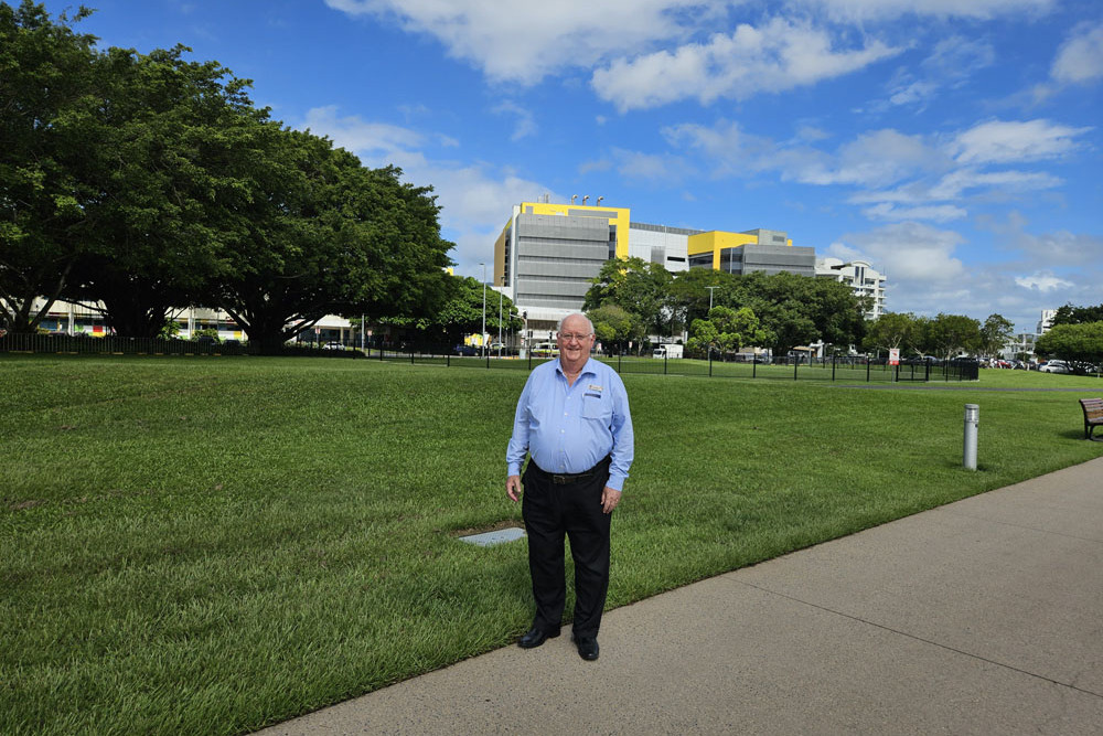 Cairns and Hinterland Hospital and Health Service chairman Clive Skarott outside Cairns Hospital. Picture: Nick Dalton