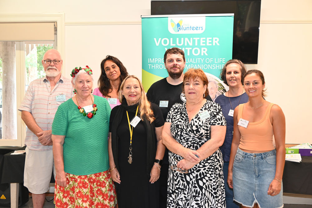 At the gathering of volunteers were (from left) Chris Hoffmann, Beverley Nai, Jeani A Grant, Janet Hanrahan, Kieran Mawdsley, Phillippa O’Donnell, Jeanette Peterson and Felicia Poole. Picture: Isabella Guzman Gonzalez