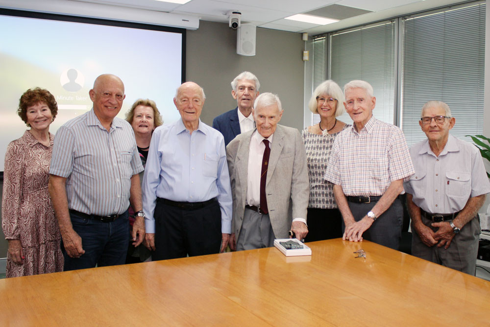 Gathered for the special farewell were (from left), former Member for Cairns and deputy mayor Desley Boyle, Mayor Bob Manning, former councillor Deirdre Ford, former mayors Ron Davis and Kevin Byrne, former city engineer Graeme Haussmann, former mayor Val Schier, former deputy mayor Lionel Van Dorssen and former councillor Jeff Pezzutti. Picture: Supplied