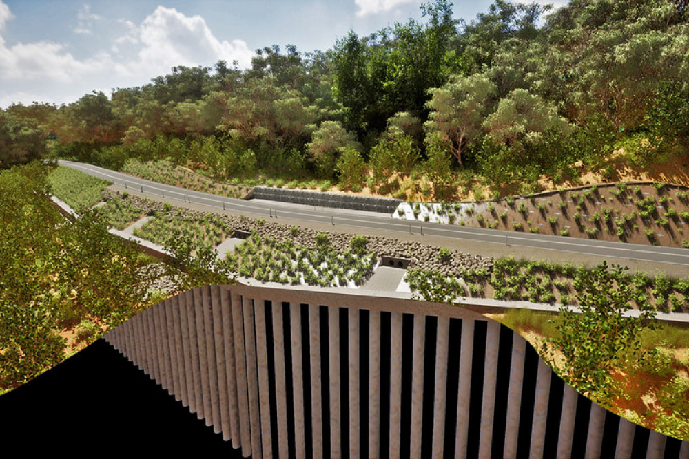 An artist’s impression of the completed works on the Palmerston Highway. Picture: Supplied