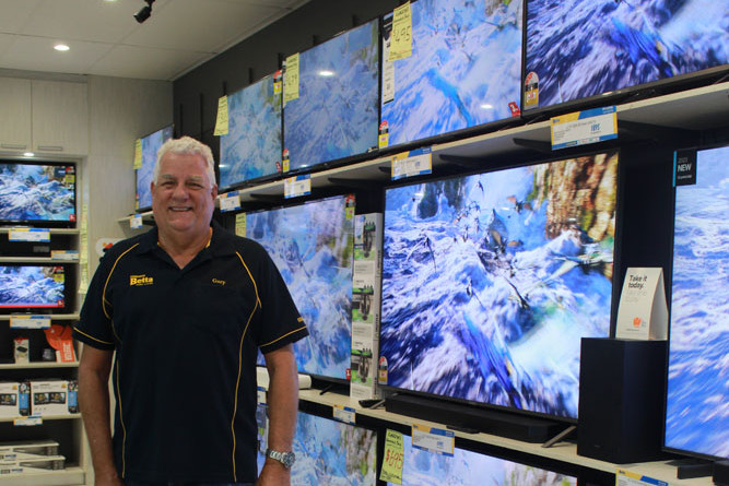 Gary Woodrow, pictured in Kennedy’s Betta Home Living store in Cairns, is retiring after 47 years in the electrical applicance industry. Picture: Isabella Guzman Gonzalez
