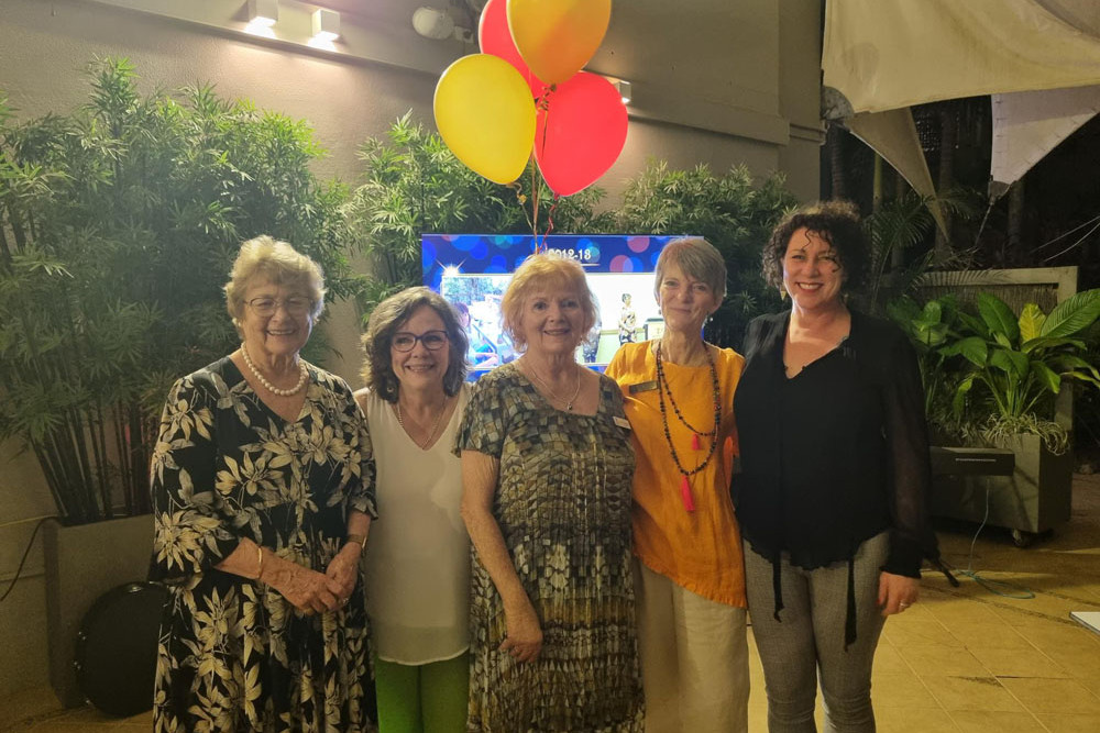Former Zonta presidents (from left) Faye Bottomley, Paivey Pratley, Ros Scott and Dana Delmont with current president Carol Shipway (centre). Picture: Supplied