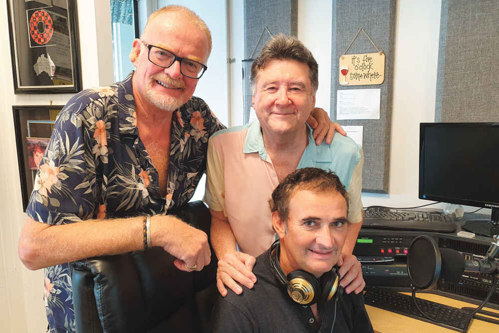 The Douglas FM On-Air Team Back L-R: Dave ‘Barney’ Barnett & Paul Makin. Front: Gary ‘Gazza’ McIlroy