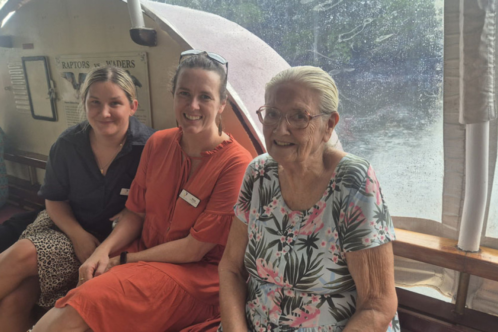 Tahnee (left), Erica and Anne (surnames not supplied) enjoying the inlet views. Photos: Supplied