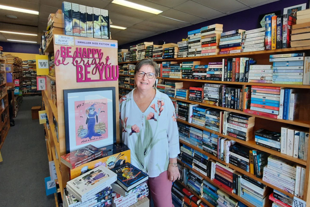 Maree Otto in her Ree’s Bookshop at the Showground Shopping Centre, Bungalow.
