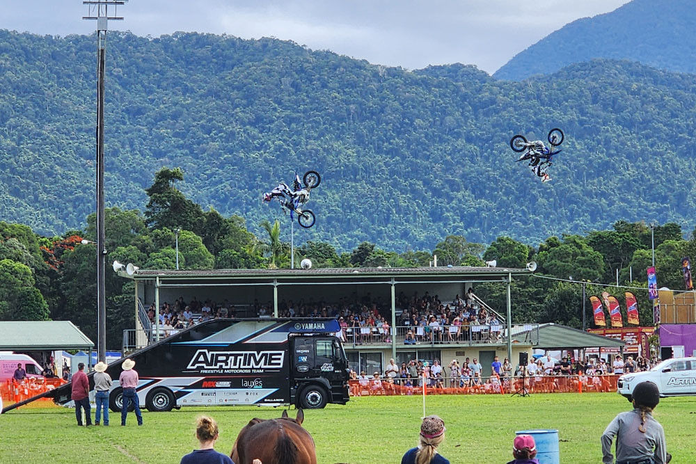 Showtime FMX and their freestyle Moto X Show in full swing.