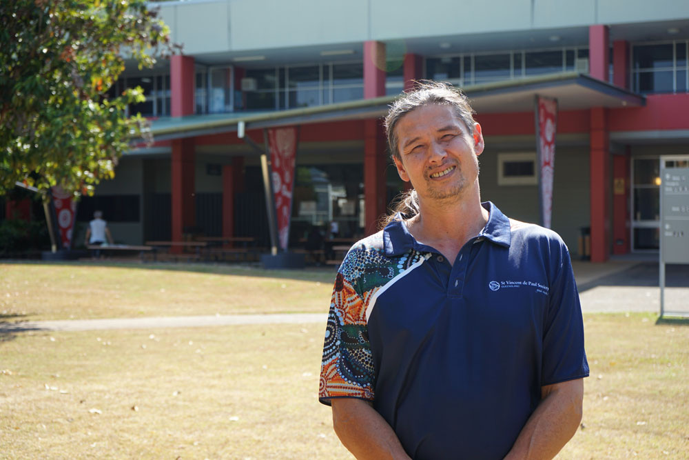 St Vinnies worker Adam Breadon knows what homelessness and life challenges are all about. Picture: TAFE