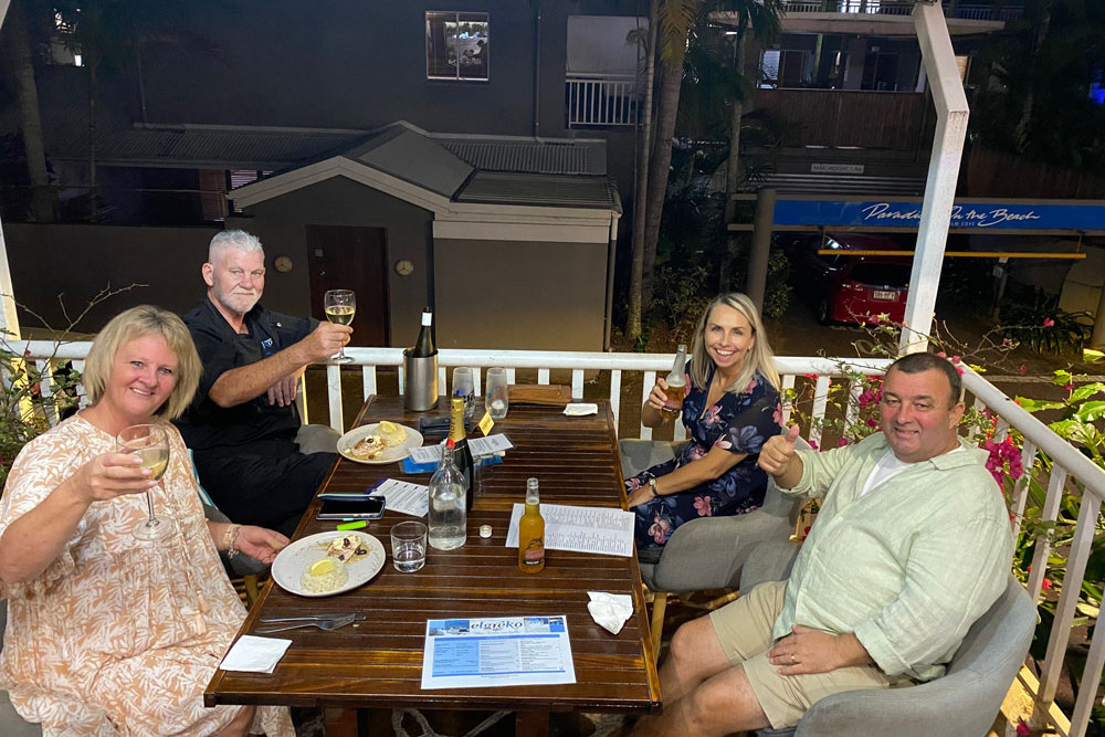 James Hendry and Lisa Grant of Elgrekos (left) with Mark and Chris Byron of O’Donnells Palm Cove. Picture: Supplied