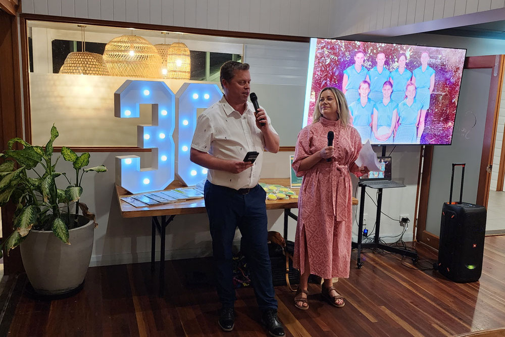 MCs for the evening 1994 school captains Chris Ammundsen and Corinne Howell. Pictures: Supplied