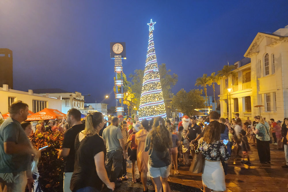 Christmas tree lights up Edith St. Highlights of the Christmas street party