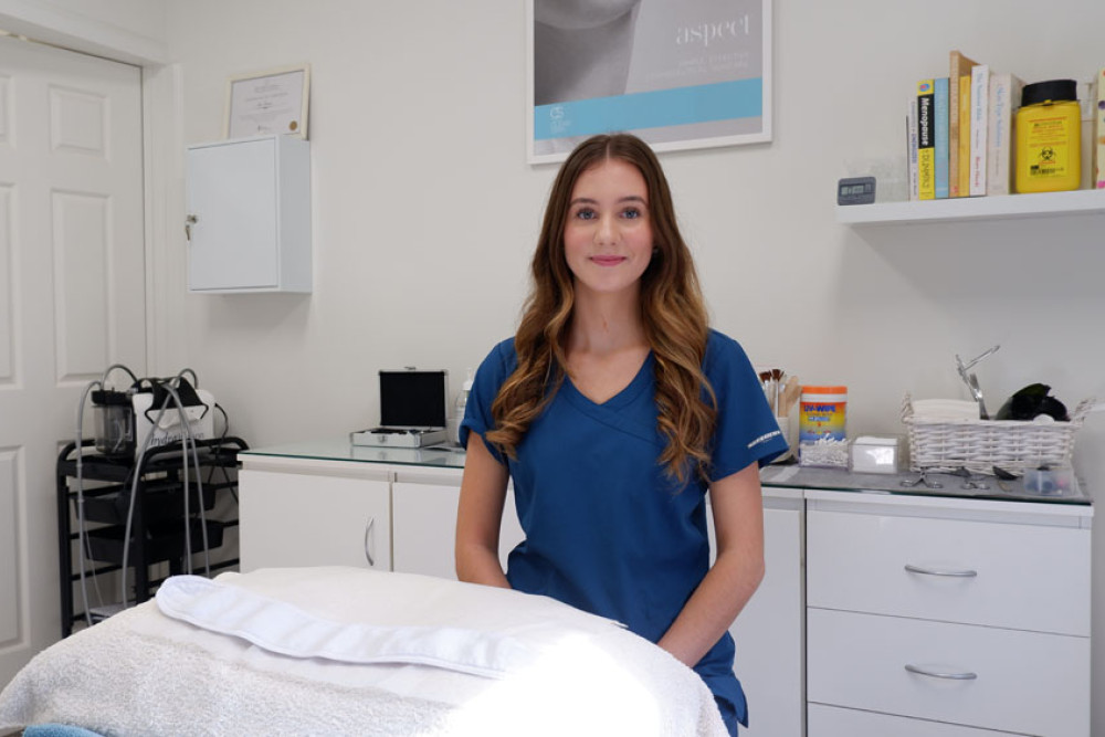 Apprentice Keira Coakley works for Cairns Clear Skin. Picture: TAFE