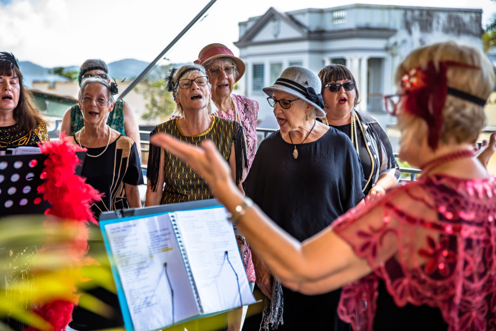 Choir performs on Innisfail Shire Hall Balcony