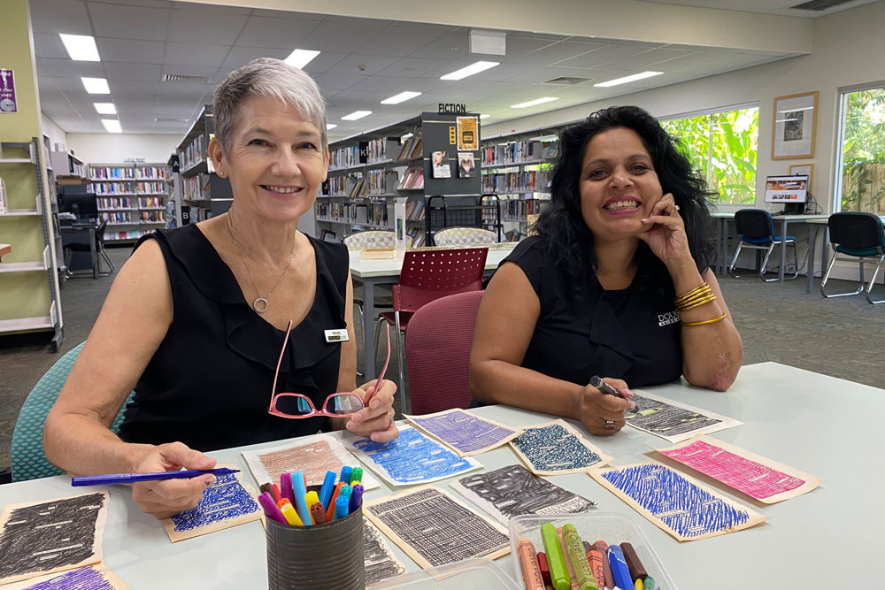 Douglas Shire Council library staff at Seniors Month activities