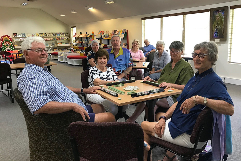 Mah Jong players in new space