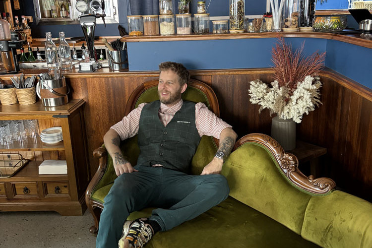 Ross Stevens relaxes in his new Conservatory Bar venue in Lake St. The grand opening is on January 25. Picture: Andree Stephens