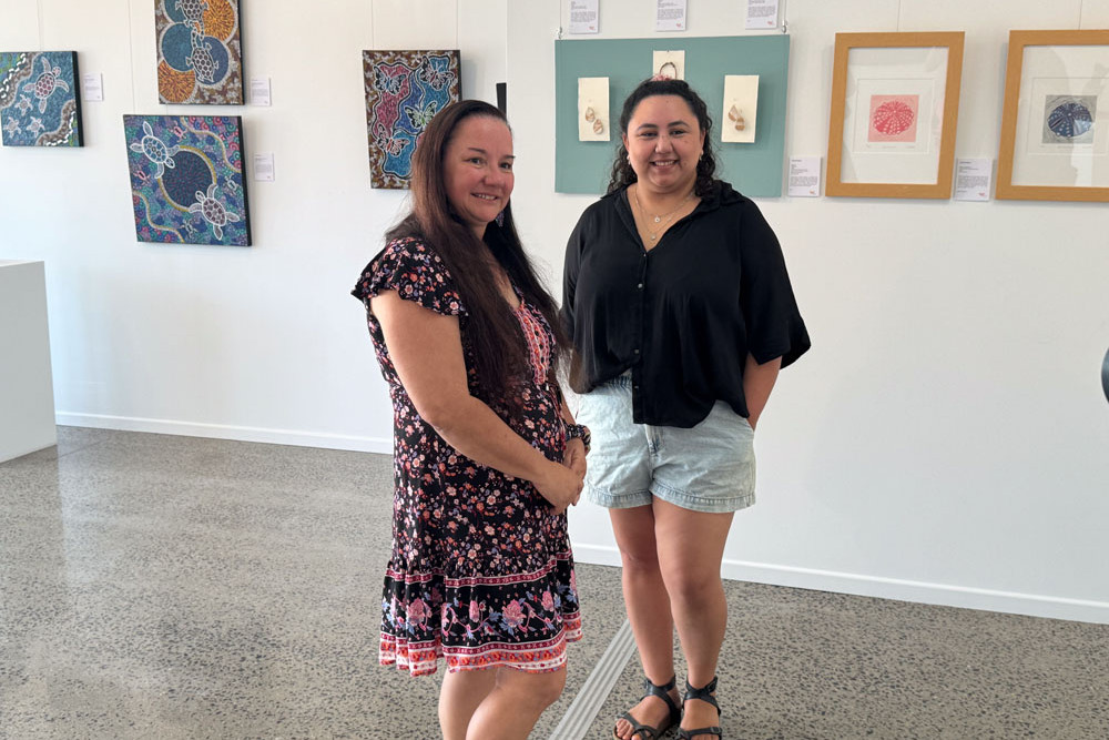 Jineecka Don and Cecilia Slade at the launch of the UMI Arts Exhibition Ready program. Picture: Supplied