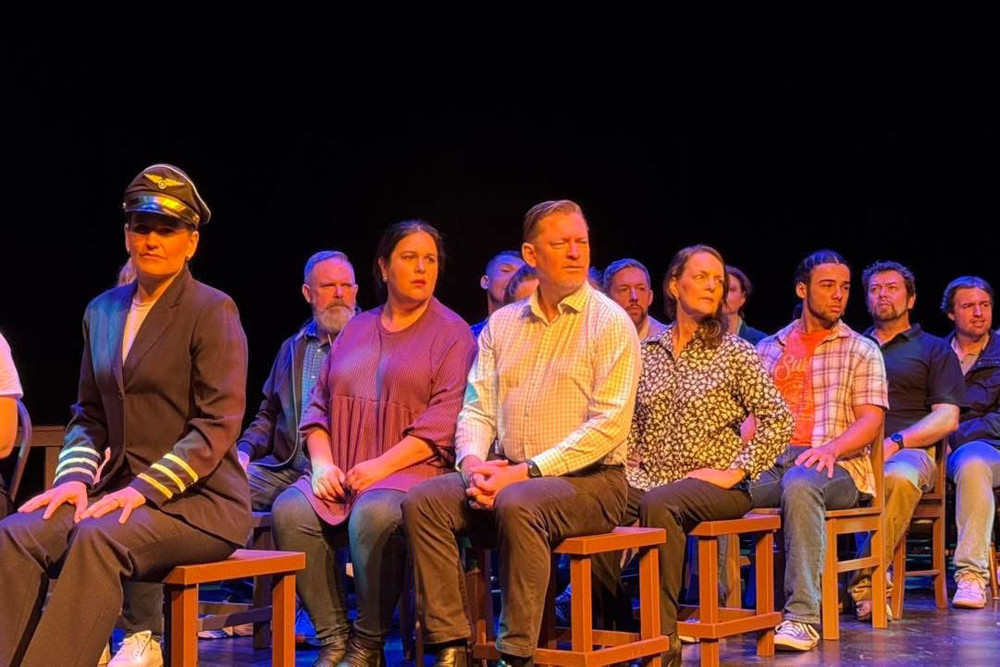 The cast of Come from Away rehearse in readiness for tonight’s opening. Picture: Paul Furse/ frontrow foto