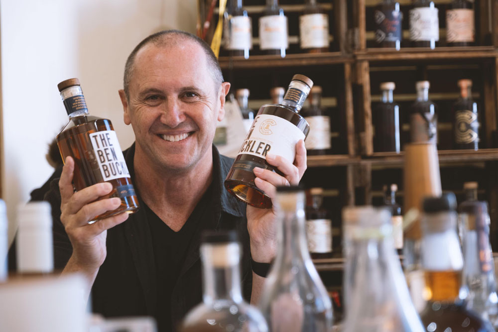 TV personality Larry Edmur is launching his new whisky, The Ben Buckler, at the Salt House in Cairns tomorrow. Picture: Supplied