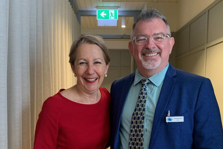 Minister for Employment and Small Business and Minister for Training and Skills Development, the Honourable Di Farmer with Douglas Shire Mayor Michael Kerr.